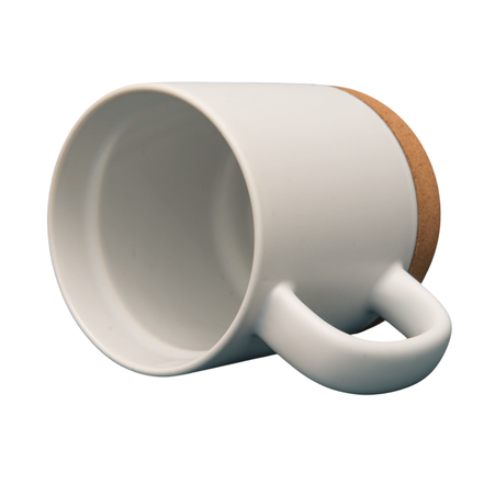 White mug with lid and cork bottom for sublimation
